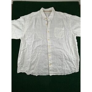 Tommy Bahama XXL Linen Camp Shirt Short Sleeve Button Up White
